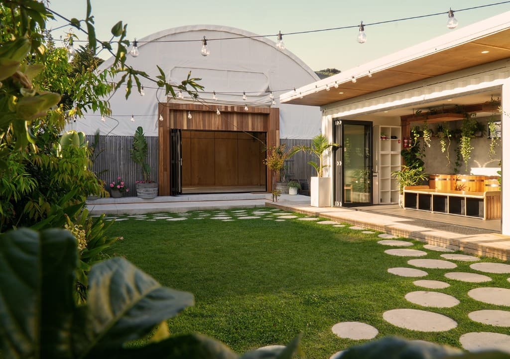 Sana Recovery garden, studio and wellness facilities